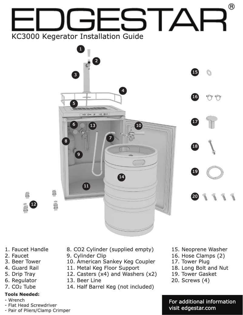 First page image of the manual for KC3000BL