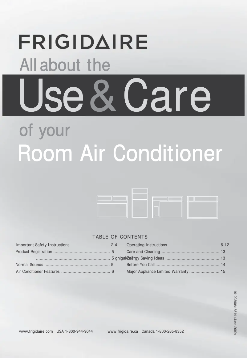 First page image of the manual for FFRE083WA1