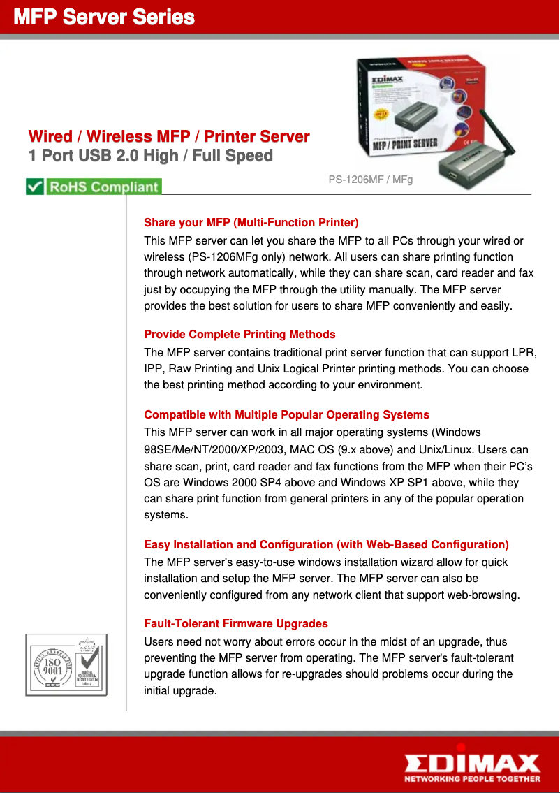 Image de la première page du manuel de l'appareil PS-1206MFg