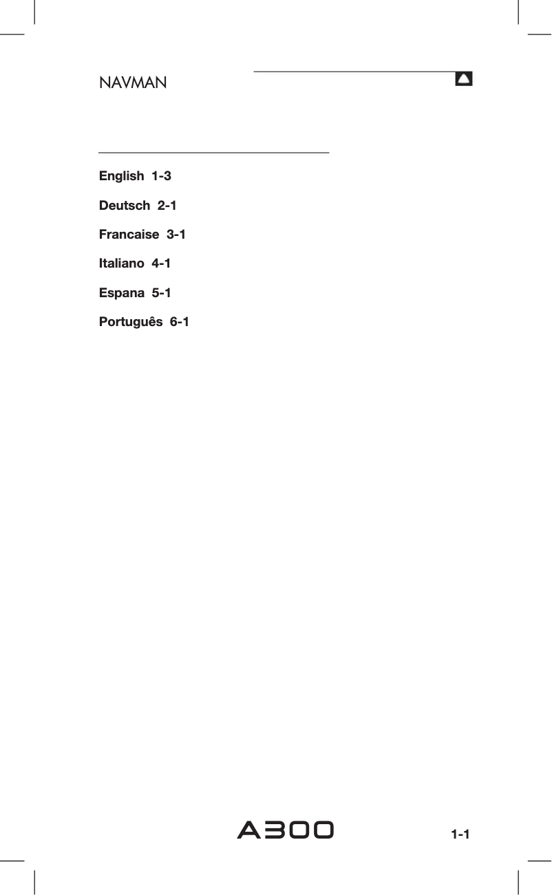 First page image of the manual for A300