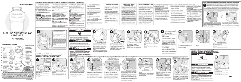 Page 1 of the manual User Manual KitchenAid KBDS100T