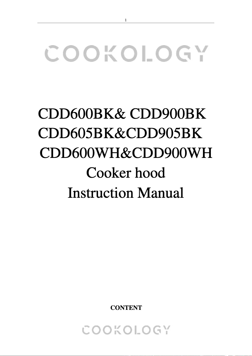 First page image of the manual for CDD905BK