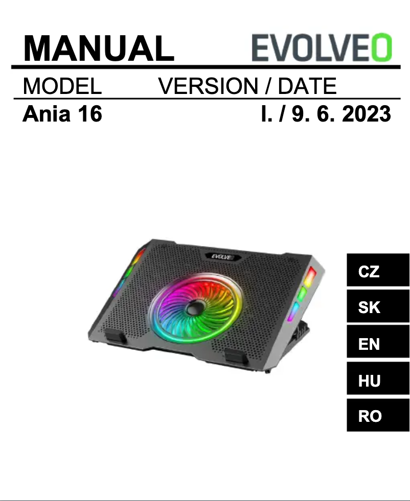 First page image of the manual for Ania 16