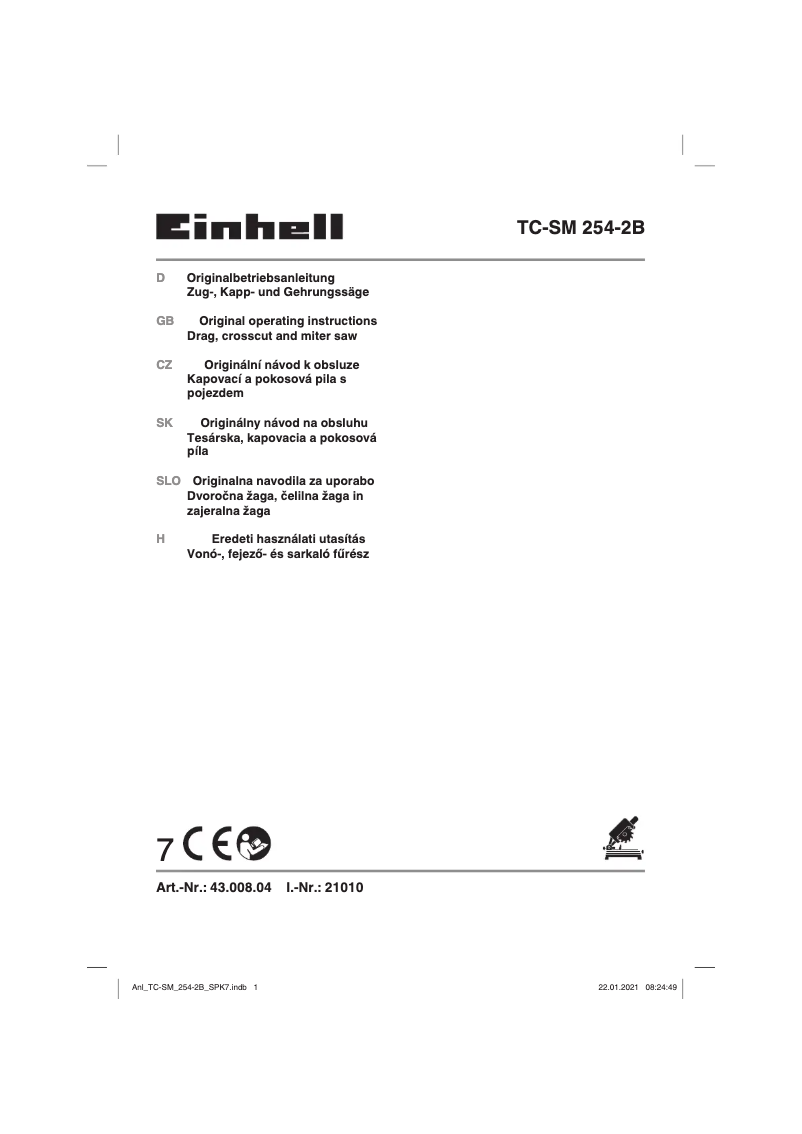 First page image of the manual for TC-SM 254-2B
