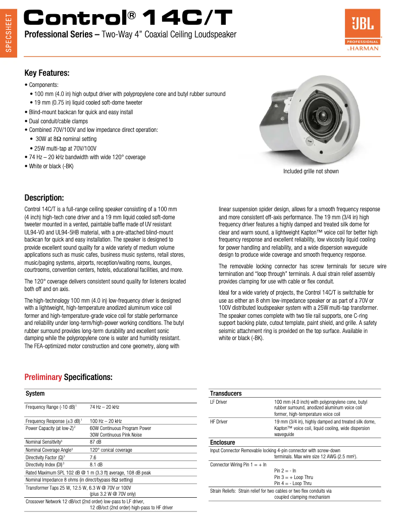 First page image of the manual for Control 14C/T