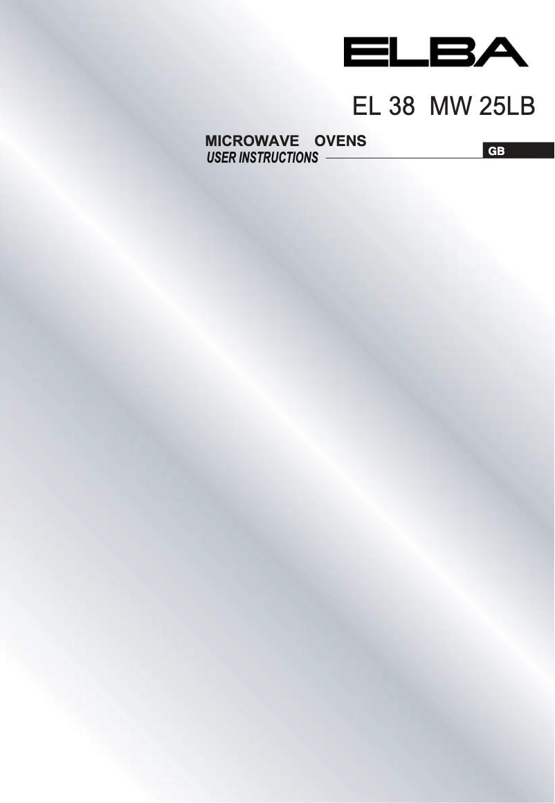 Page 1 of the manual User Manual Elba Elio EL 38B MW 25L