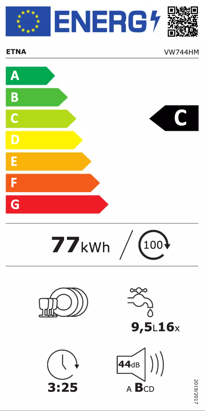 First page image of the manual for VW744HM