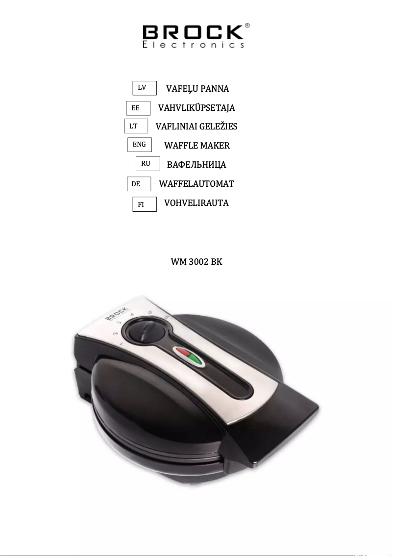 Page 1 of the manual User Manual Brock WM 3002 BK