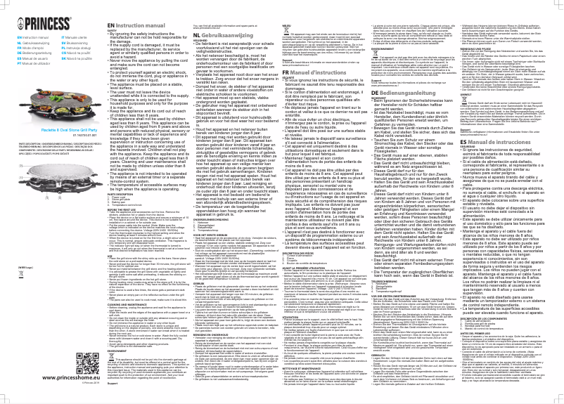 First page image of the manual for Raclette 8 Oval Stone Grill Party 162720