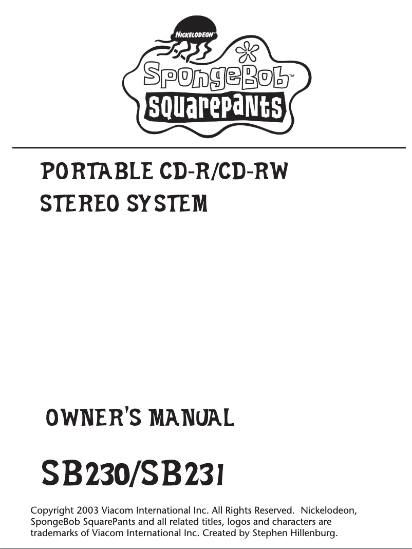 Page 1 of the manual User Manual Emerson SB230