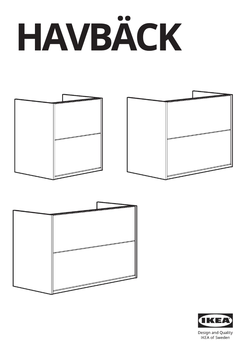 Page 1 of the manual User Manual Ikea HAVBÄCK 805.352.20