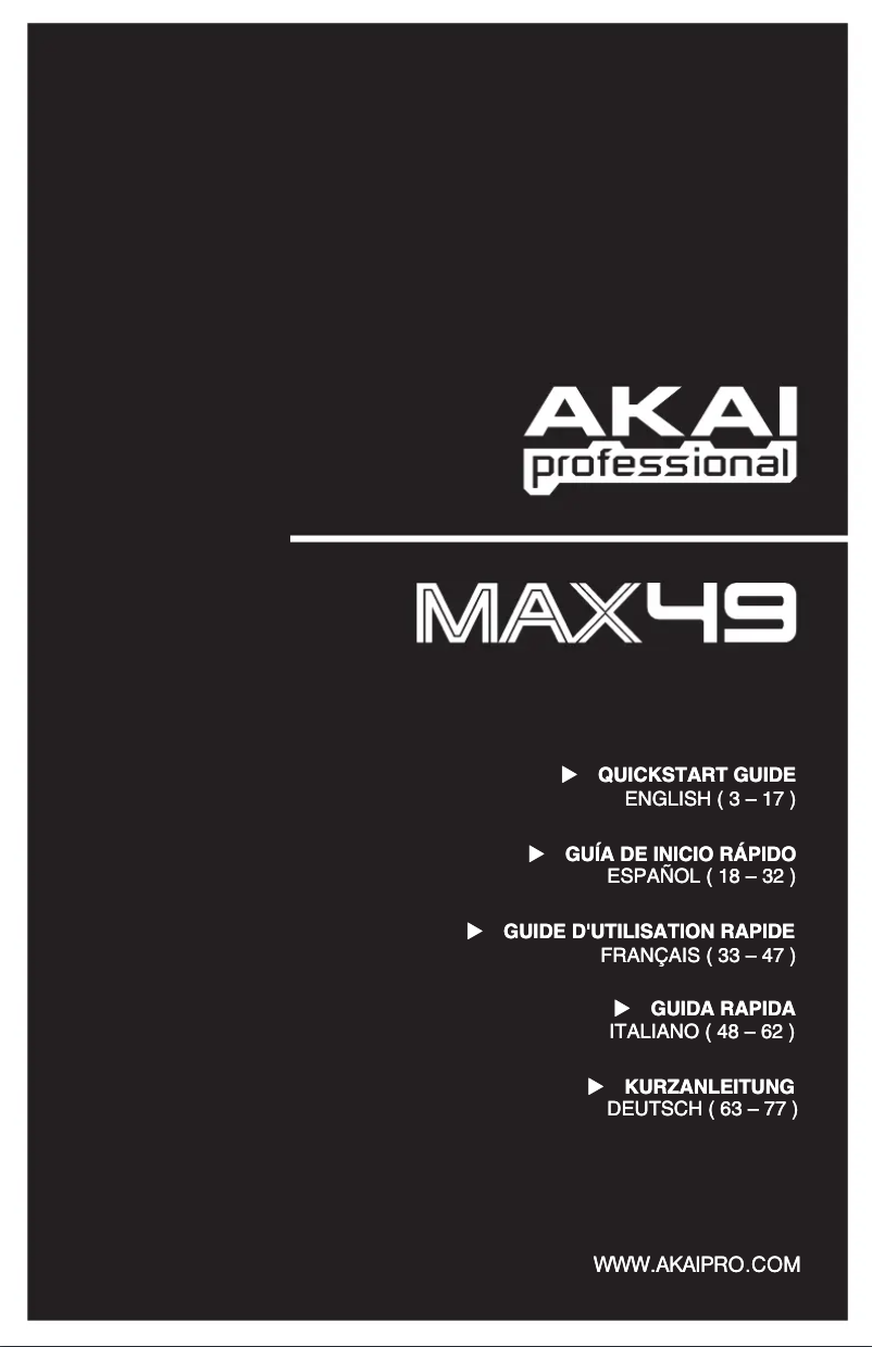 First page image of the manual for MAX49