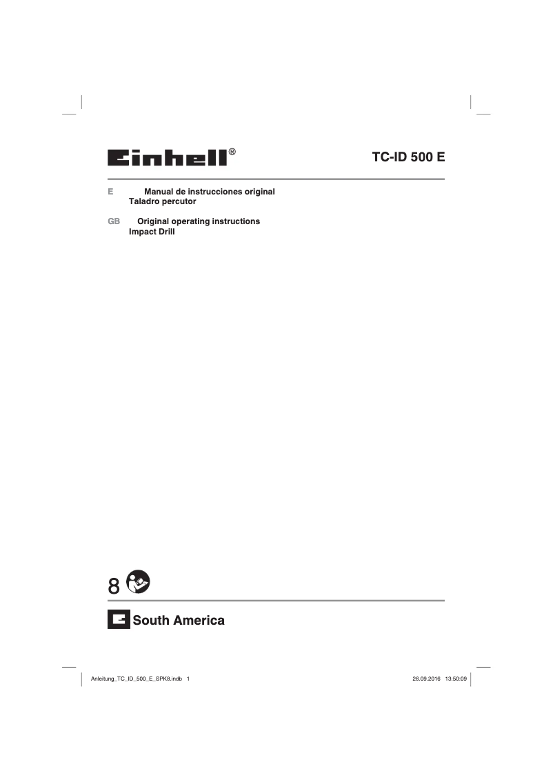 First page image of the manual for TC-ID 500 E