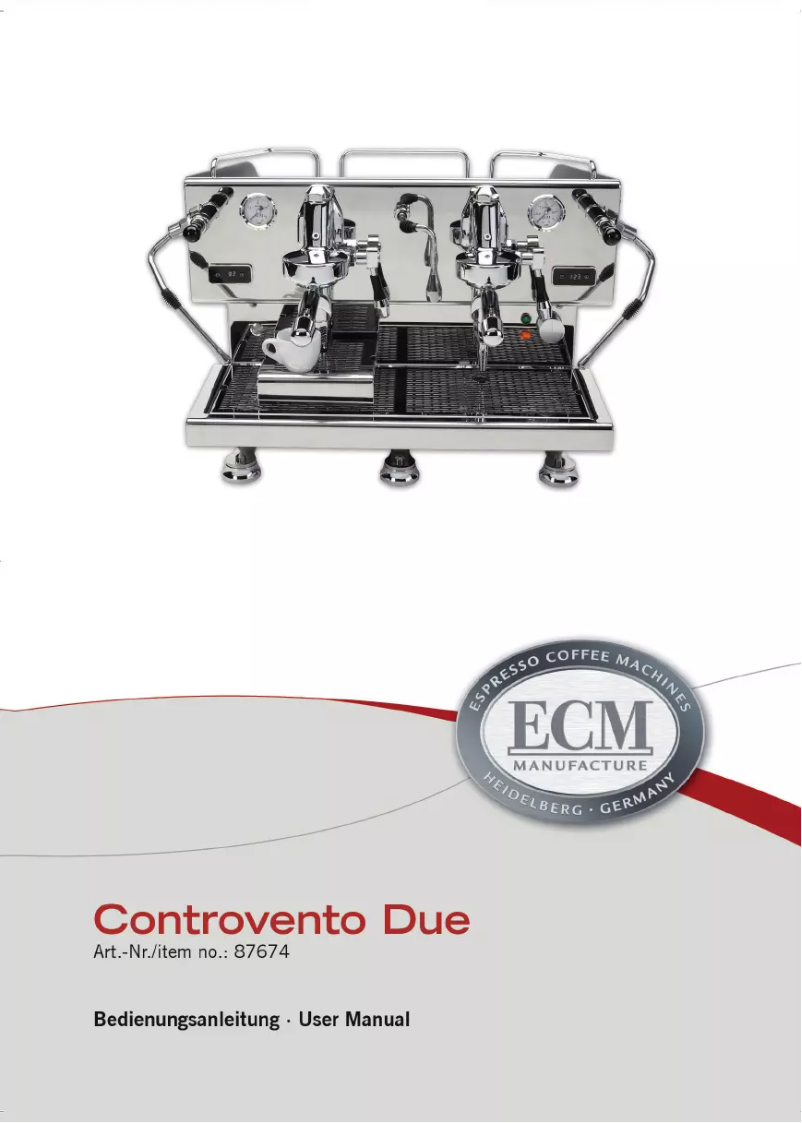 First page image of the manual for Controvento Due