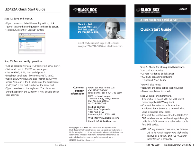 First page image of the manual for LES422A
