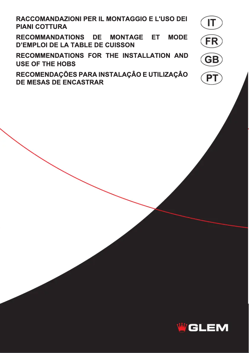 Page 1 of the manual User Manual Glem Gas GV755BK