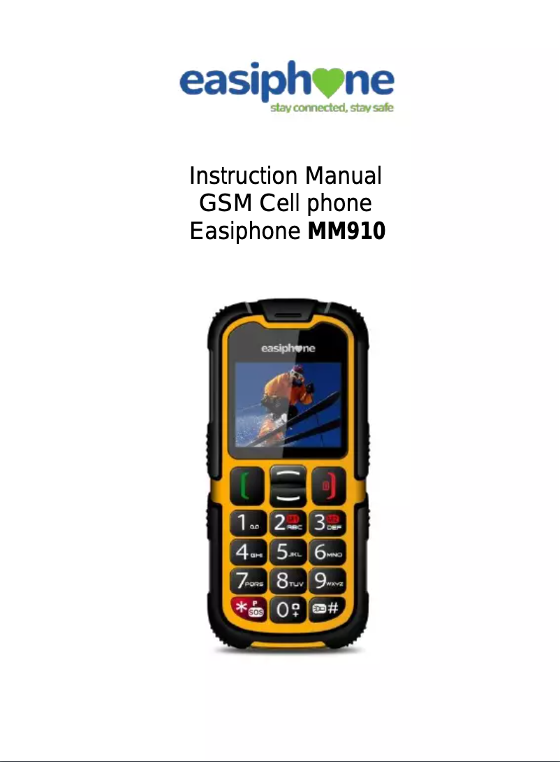 First page image of the manual for Easiphone MM910