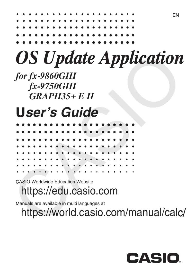 Page 1 of the manual User Manual Casio Graph 35+ E II