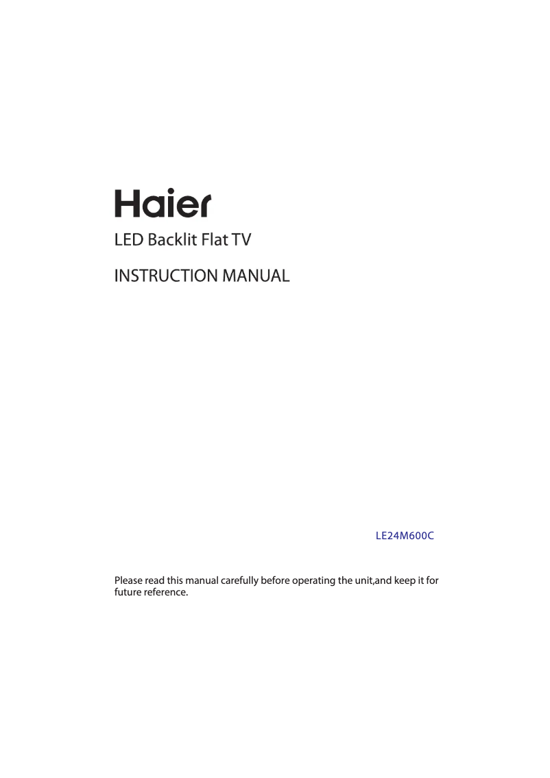 Page 1 of the manual User Manual Haier LE24M600C