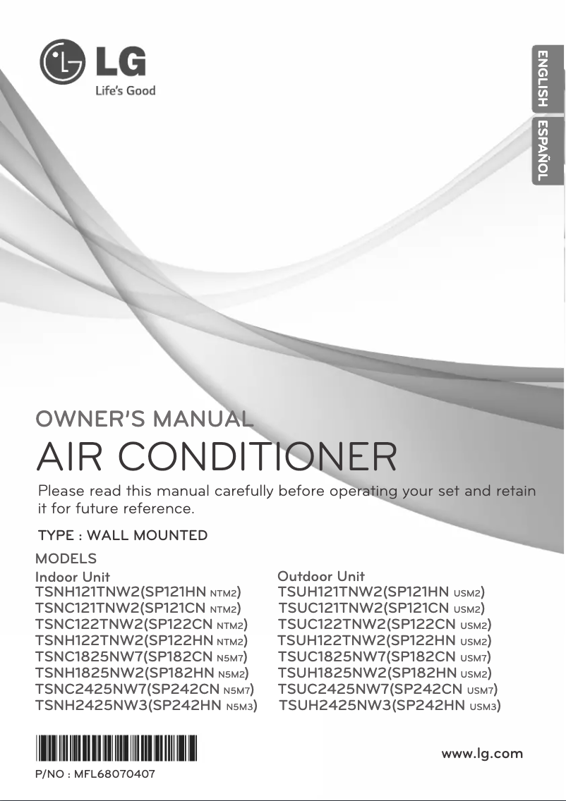 First page image of the manual for SP122HN