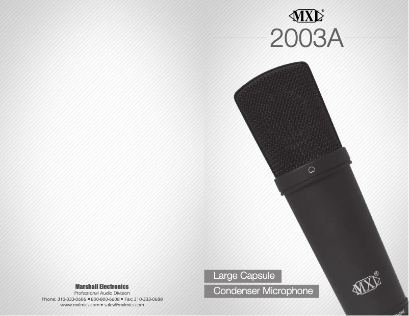 First page image of the manual for 2003A