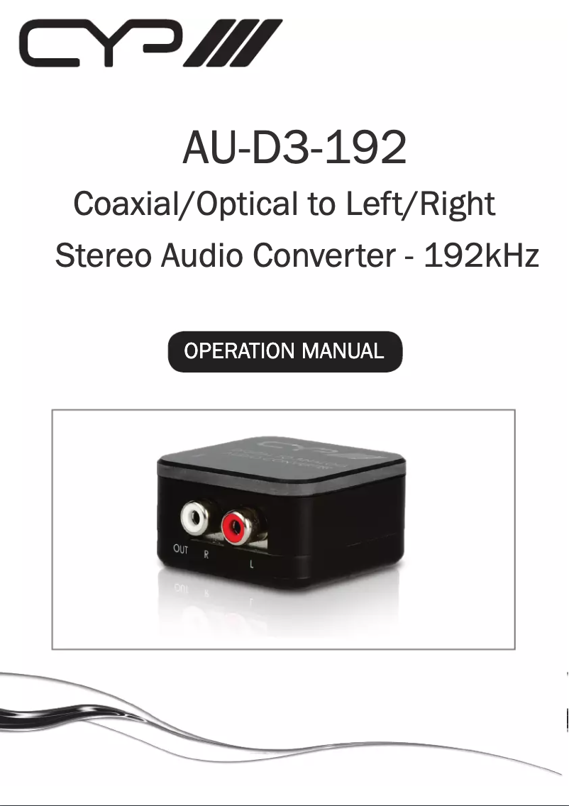 First page image of the manual for AU-D3-192