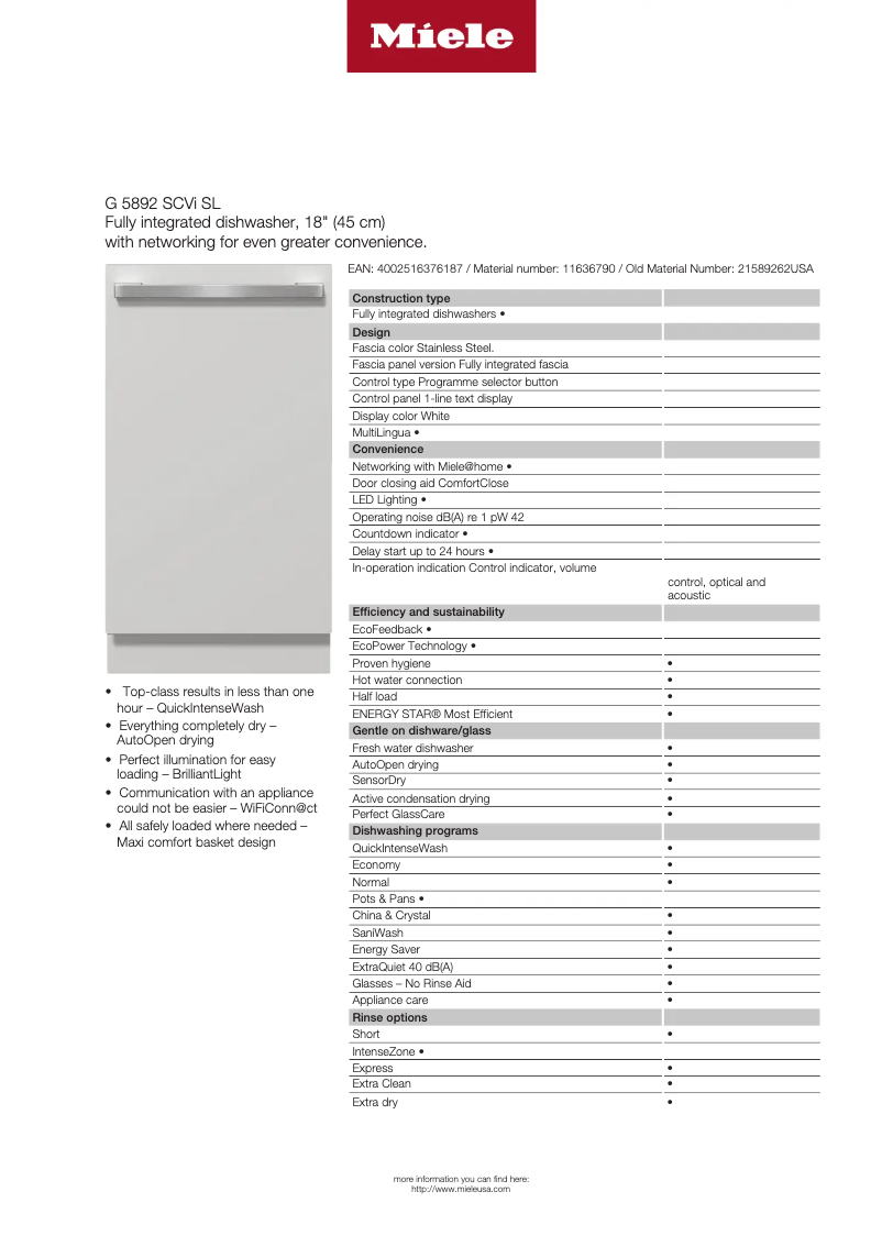 First page image of the manual for G 5892 SCVi SL Active