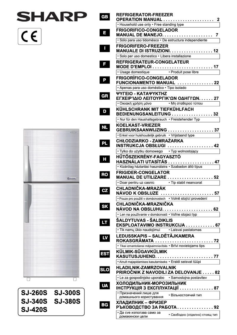 Page 1 of the manual User Manual Sharp SJ-420S