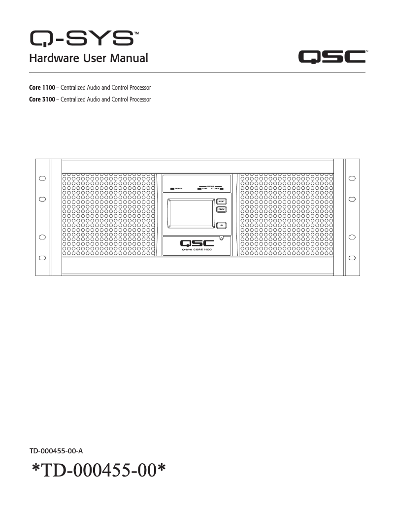Page 1 of the manual User Manual QSC Core 1100