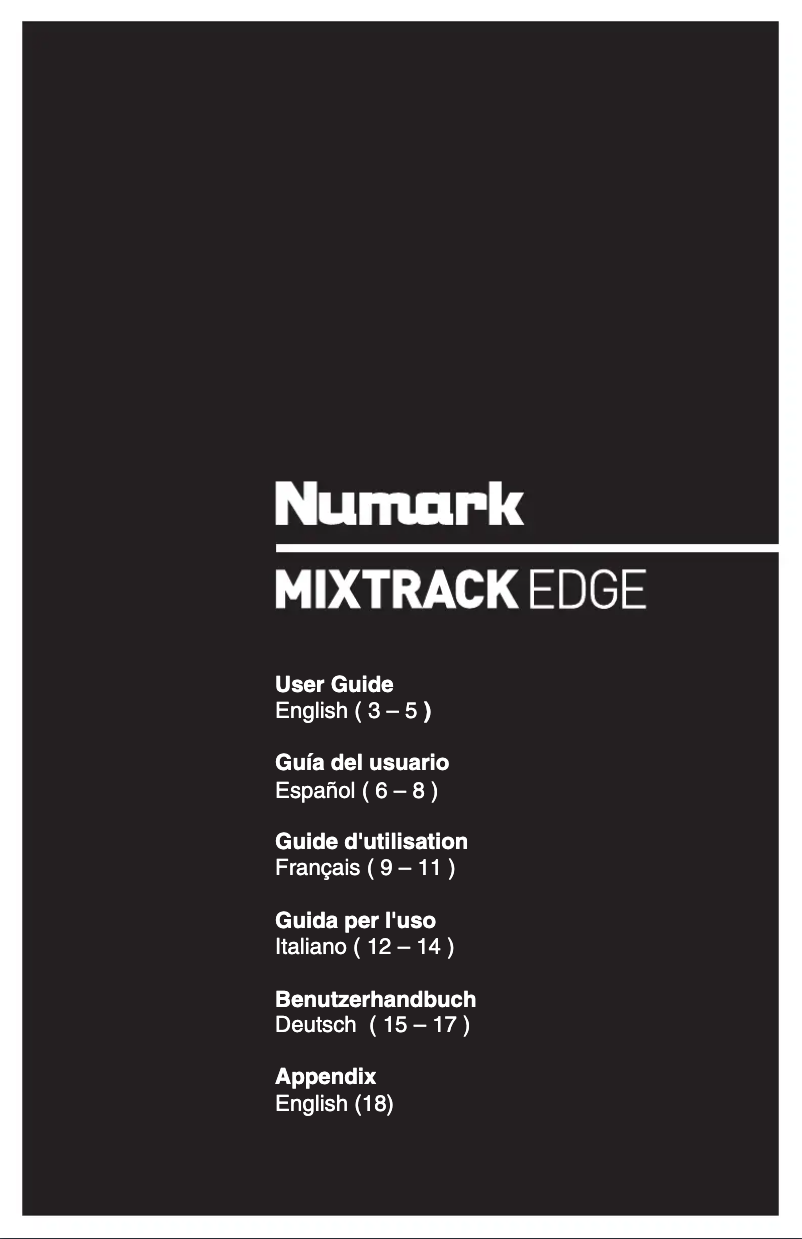 Page 1 of the manual User Manual Numark Egde