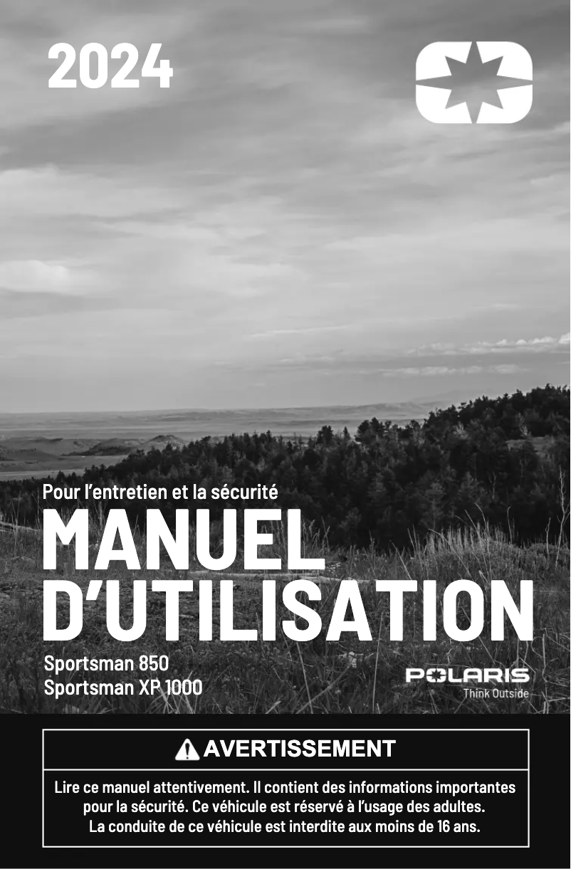First page image of the manual for Sportsman XP 1000 Hunt Edition (2024)