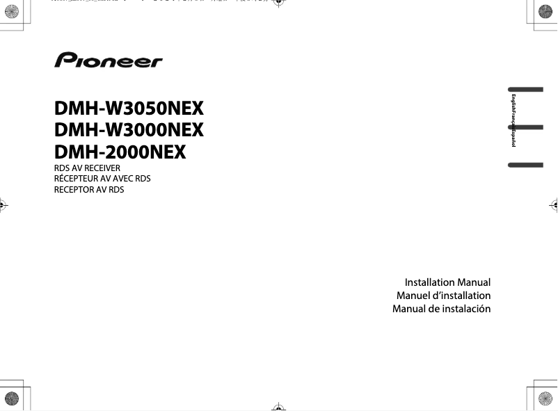 Page 1 of the manual Installation Guide Pioneer DMH-2000NEX
