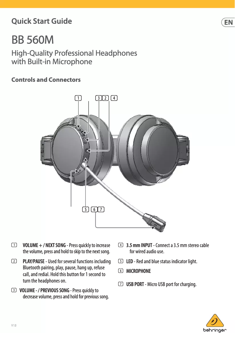First page image of the manual for BB 560M