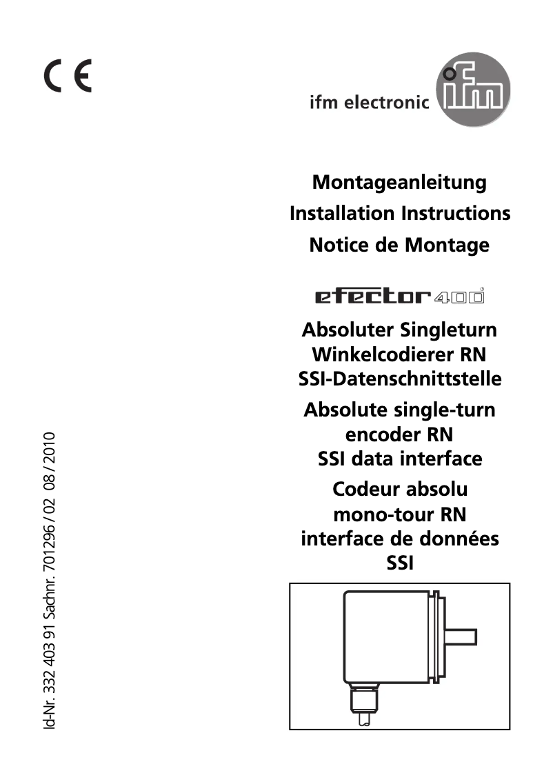 Page 1 of the manual User Manual IFM RN6058