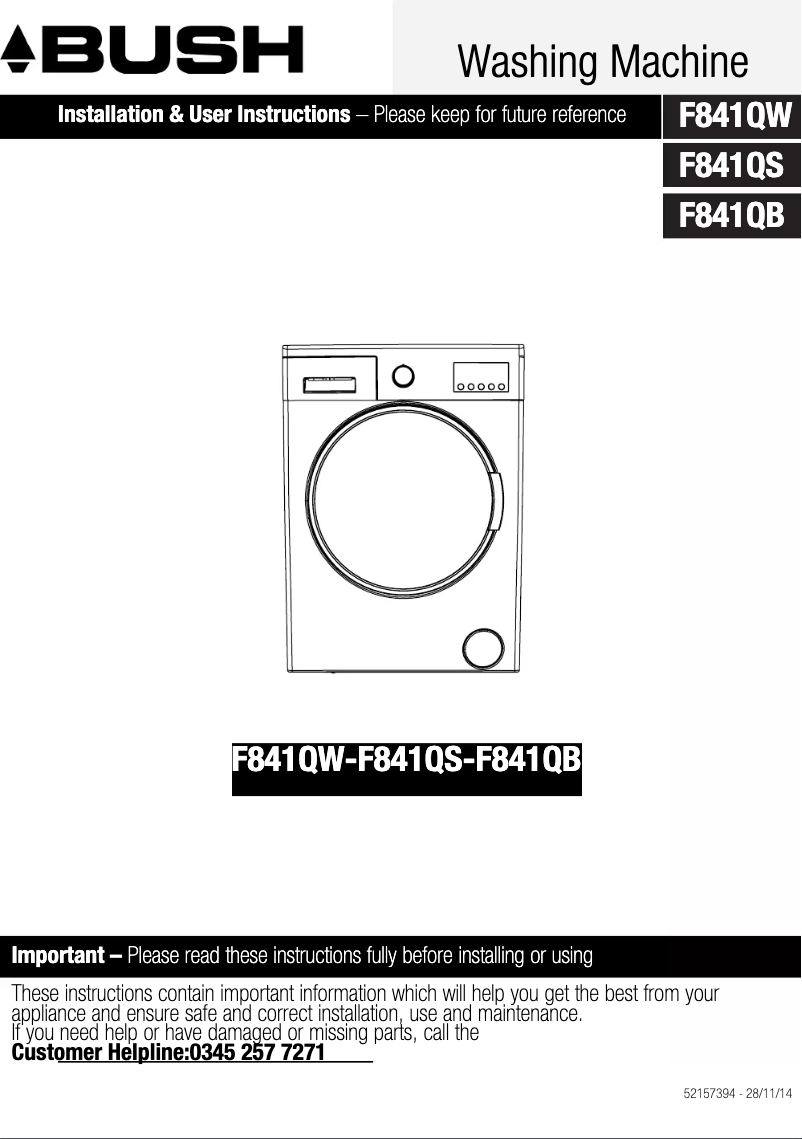 First page image of the manual for F841QS