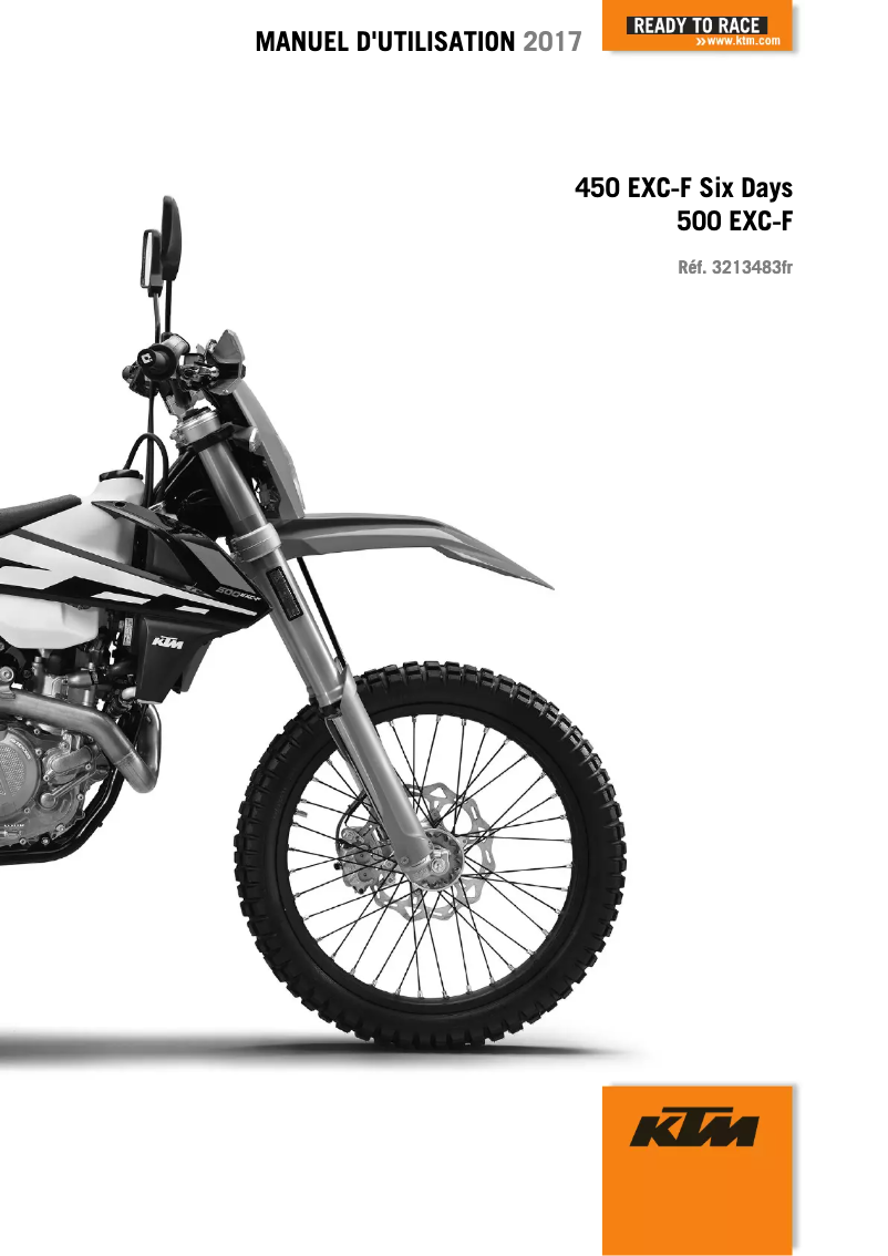 Page 1 of the manual User Manual KTM 500 EXC-F (2017)