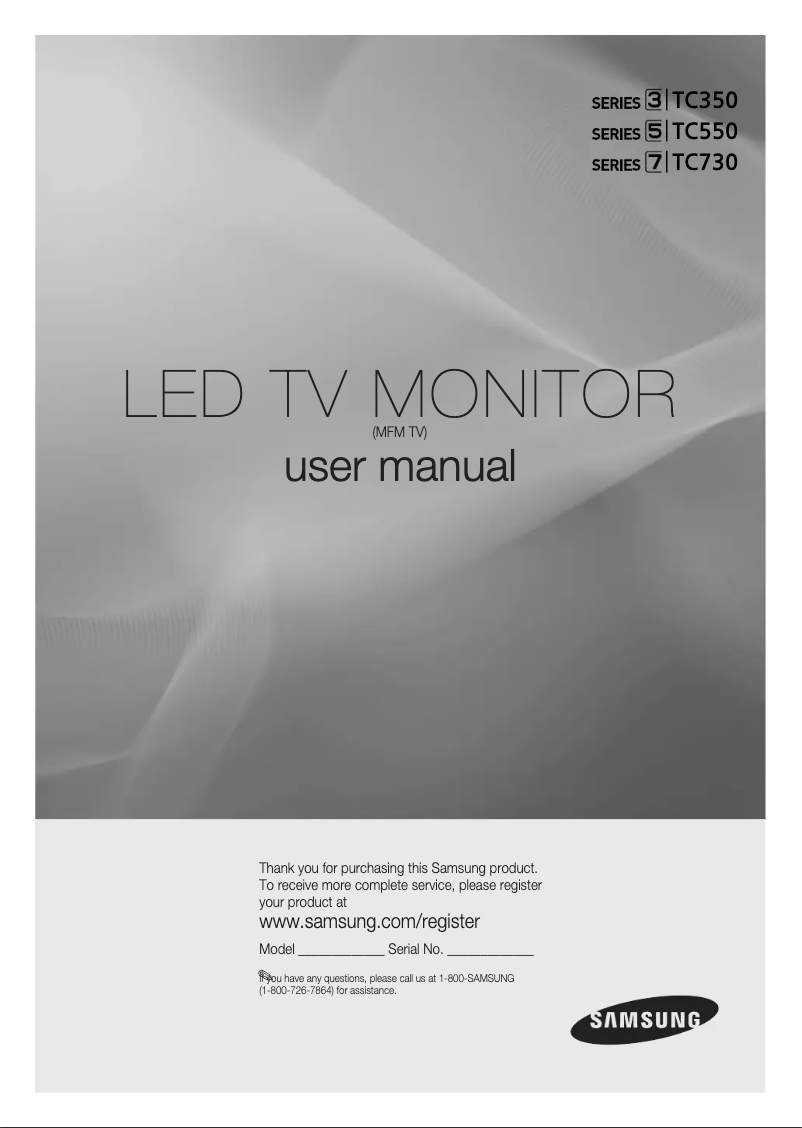 First page image of the manual for SyncMaster LT24C550NH