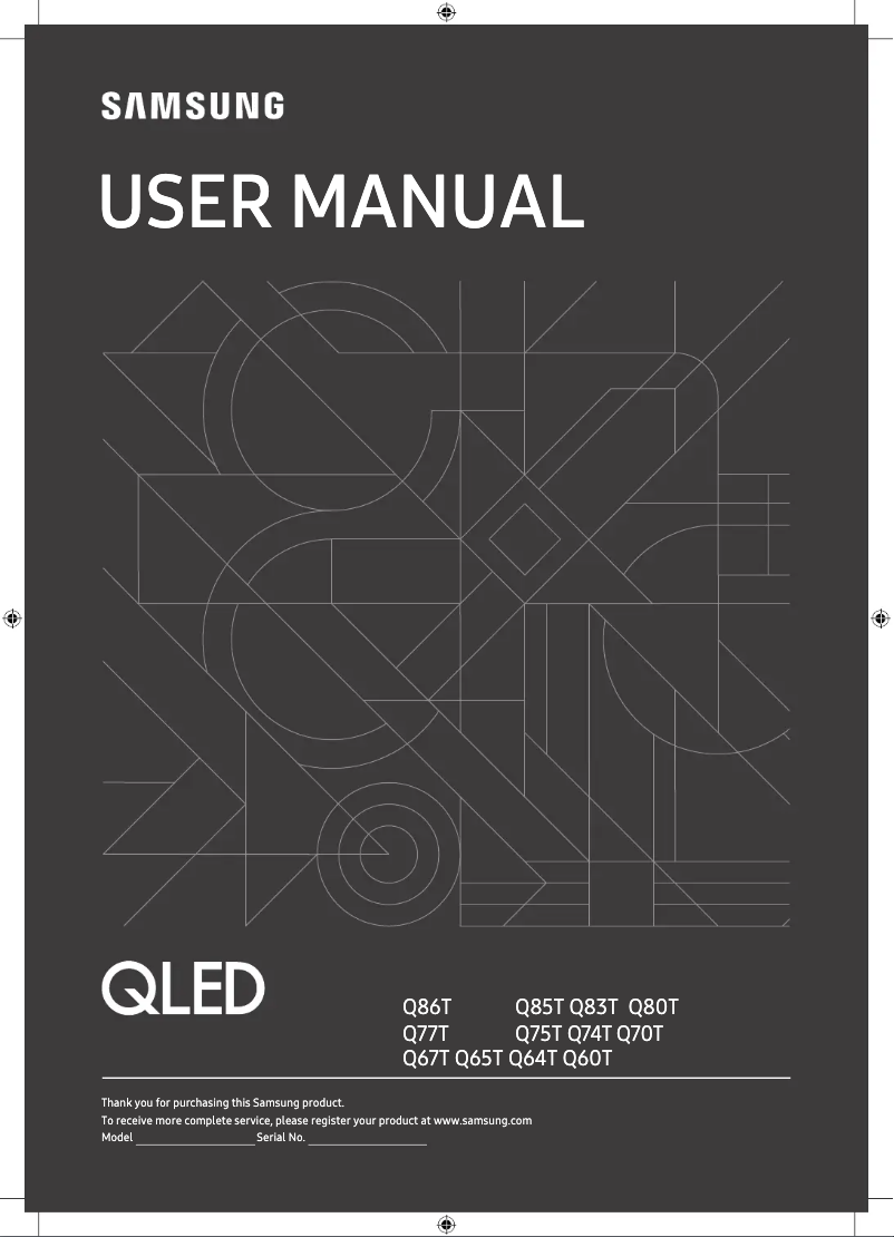 First page image of the manual for QE55Q80TAT