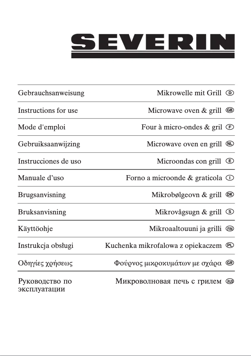 Page 1 of the manual User Manual Severin MW 7810