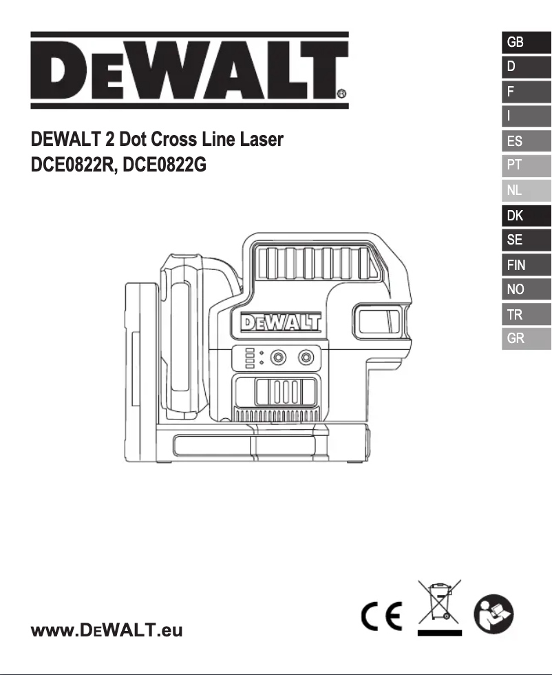 Page 1 of the manual User Manual DeWalt DCE0822R