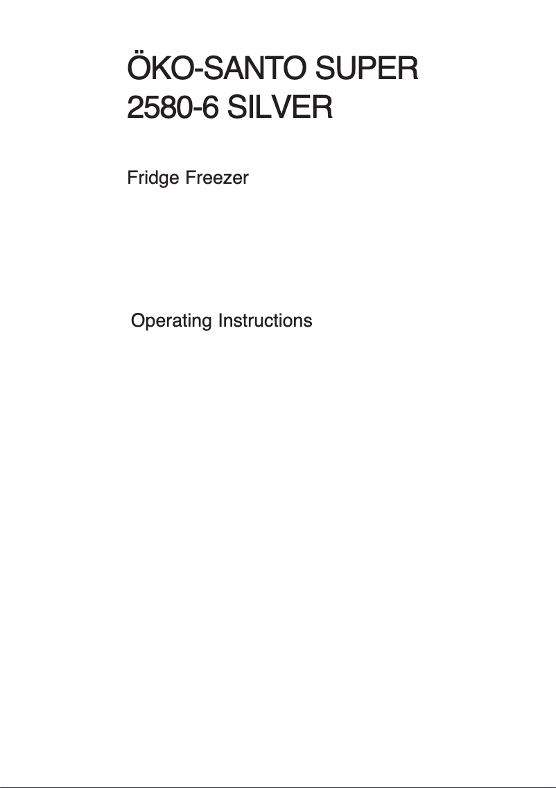 First page image of the manual for Santo 2580-6KG