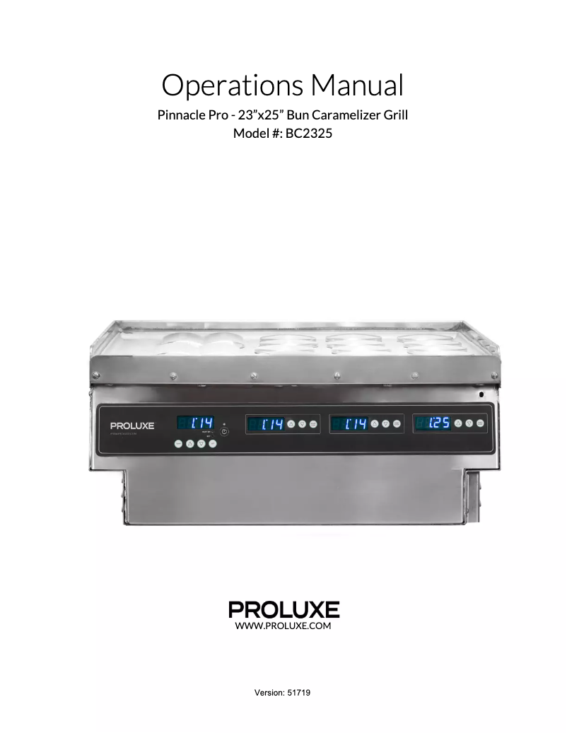 Page 1 of the manual User Manual Proluxe BC2325