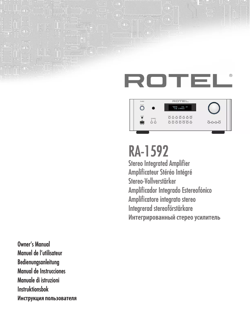 First page image of the manual for RA-1592