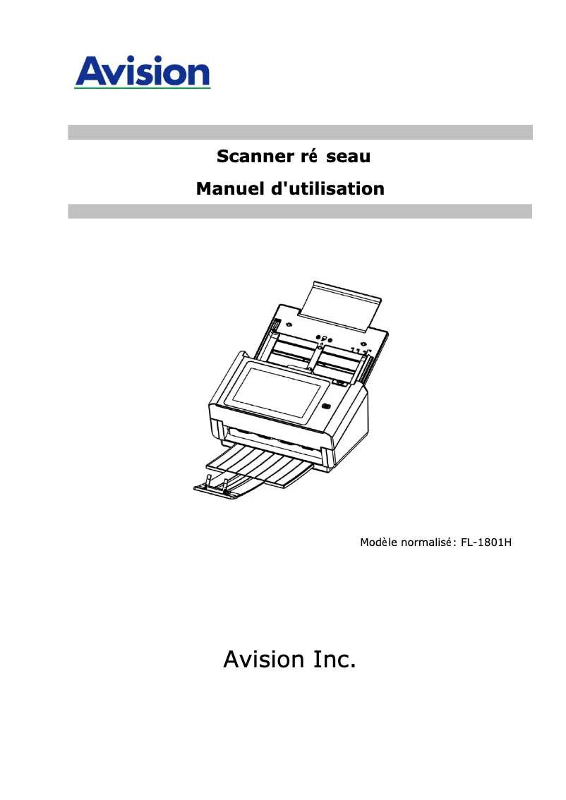 Page 1 of the manual User Manual Avision AN360