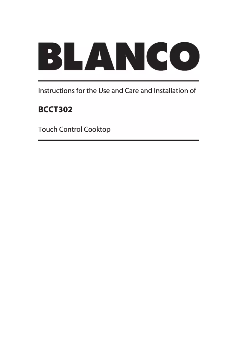 Page 1 de la notice Manuel utilisateur BLANCO BCCT302