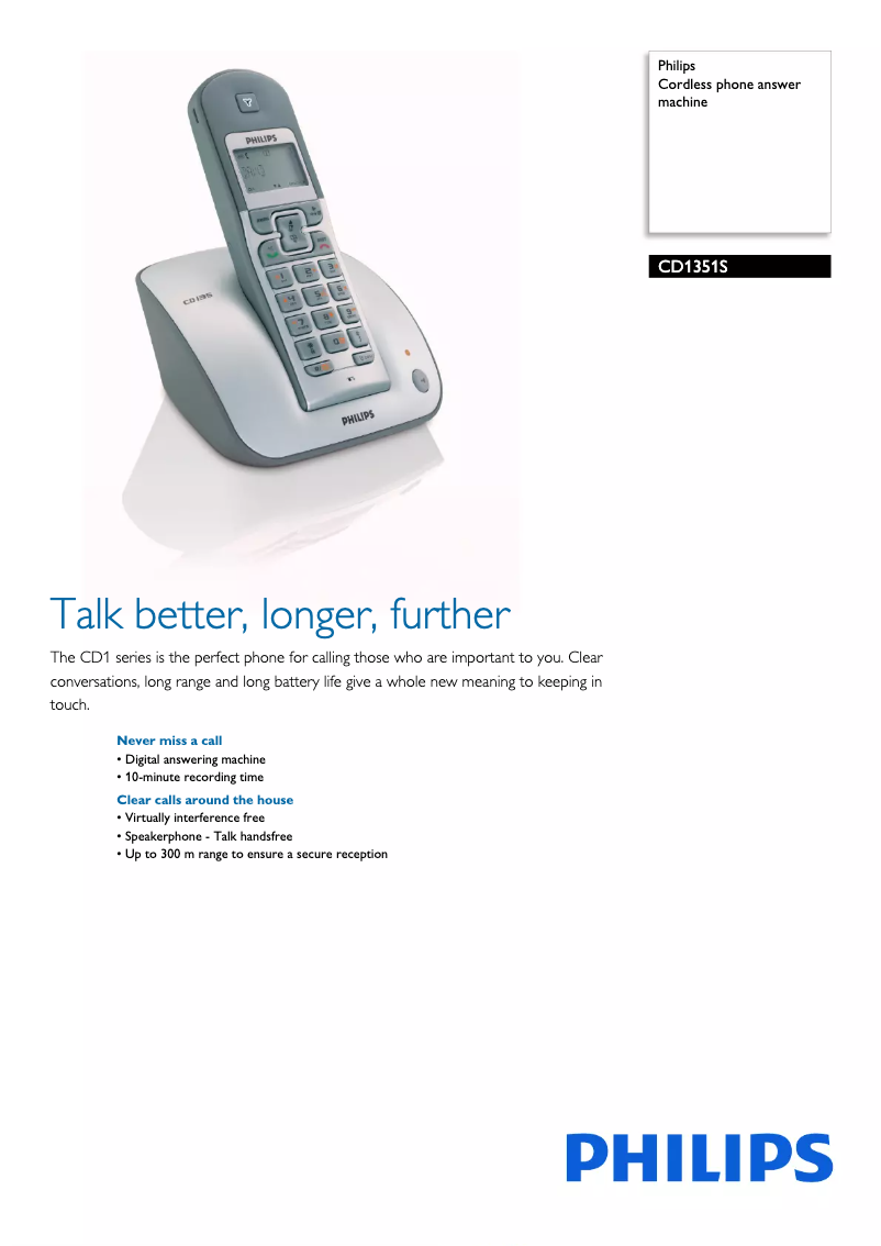 First page image of the manual for CD1351S