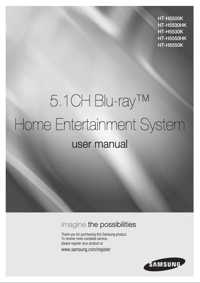 Page 1 of the manual User Manual Samsung HT-H5530K