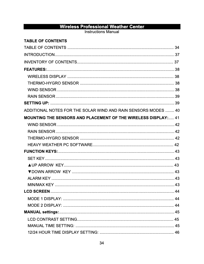 First page image of the manual for WS 2800-IT