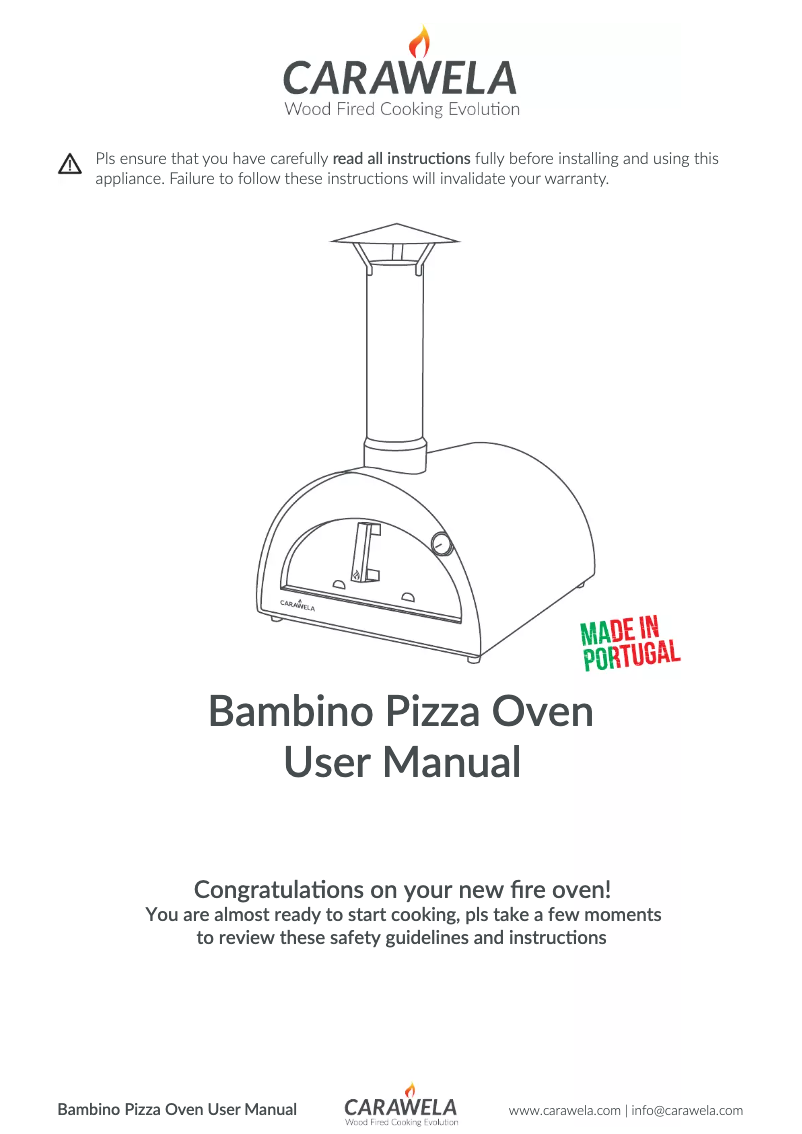 First page image of the manual for Bambino
