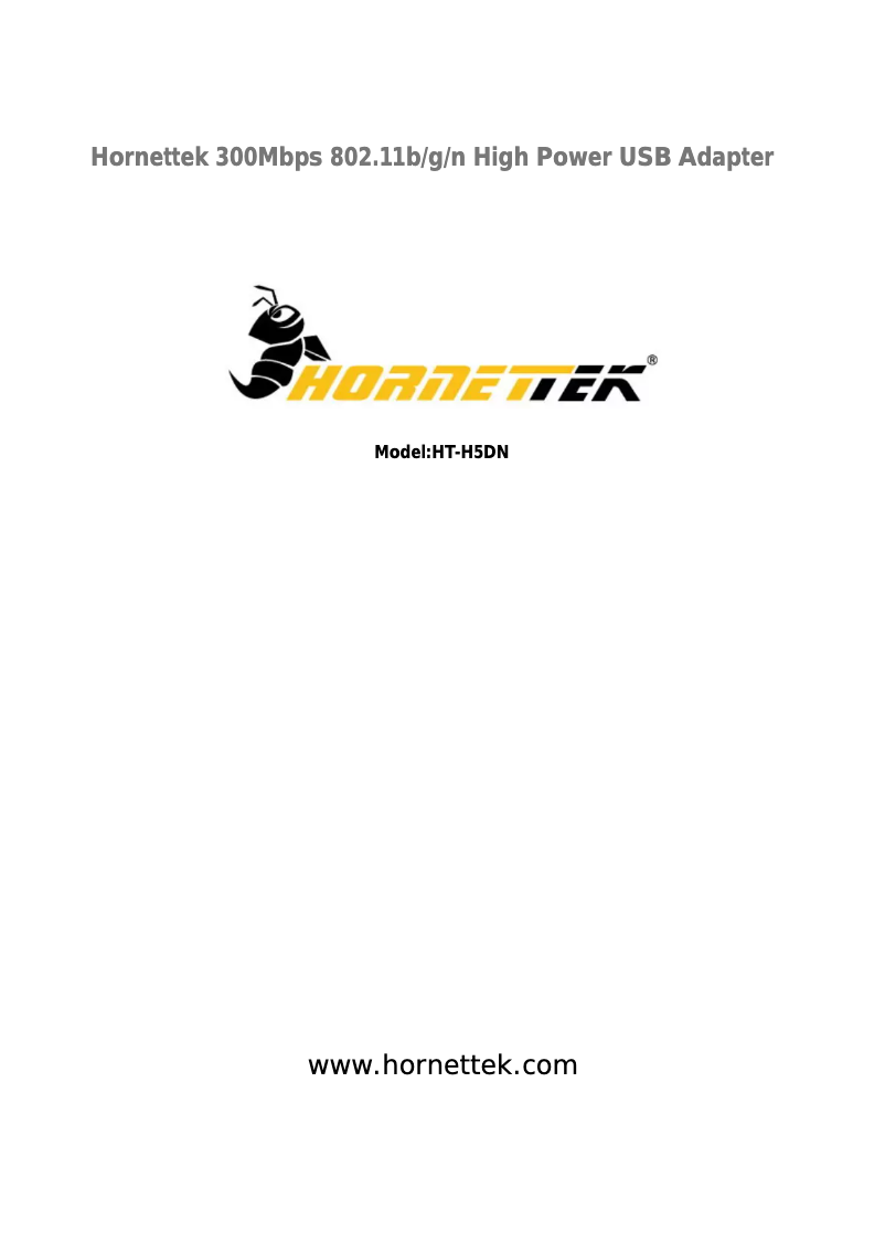 Page 1 of the manual User Manual HornetTek HT-H5DN